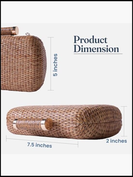 Straw Chain Purse - Etsy Handwoven Straw Clutch Boho Shoulder Bag with Detachable Chains